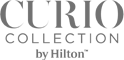 The image shows the "Curio Collection by Hilton" logo in stylized text.